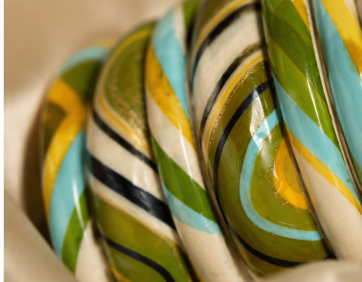 Meadow Muse Statement Lac Bangle Stack (6 Pieces)