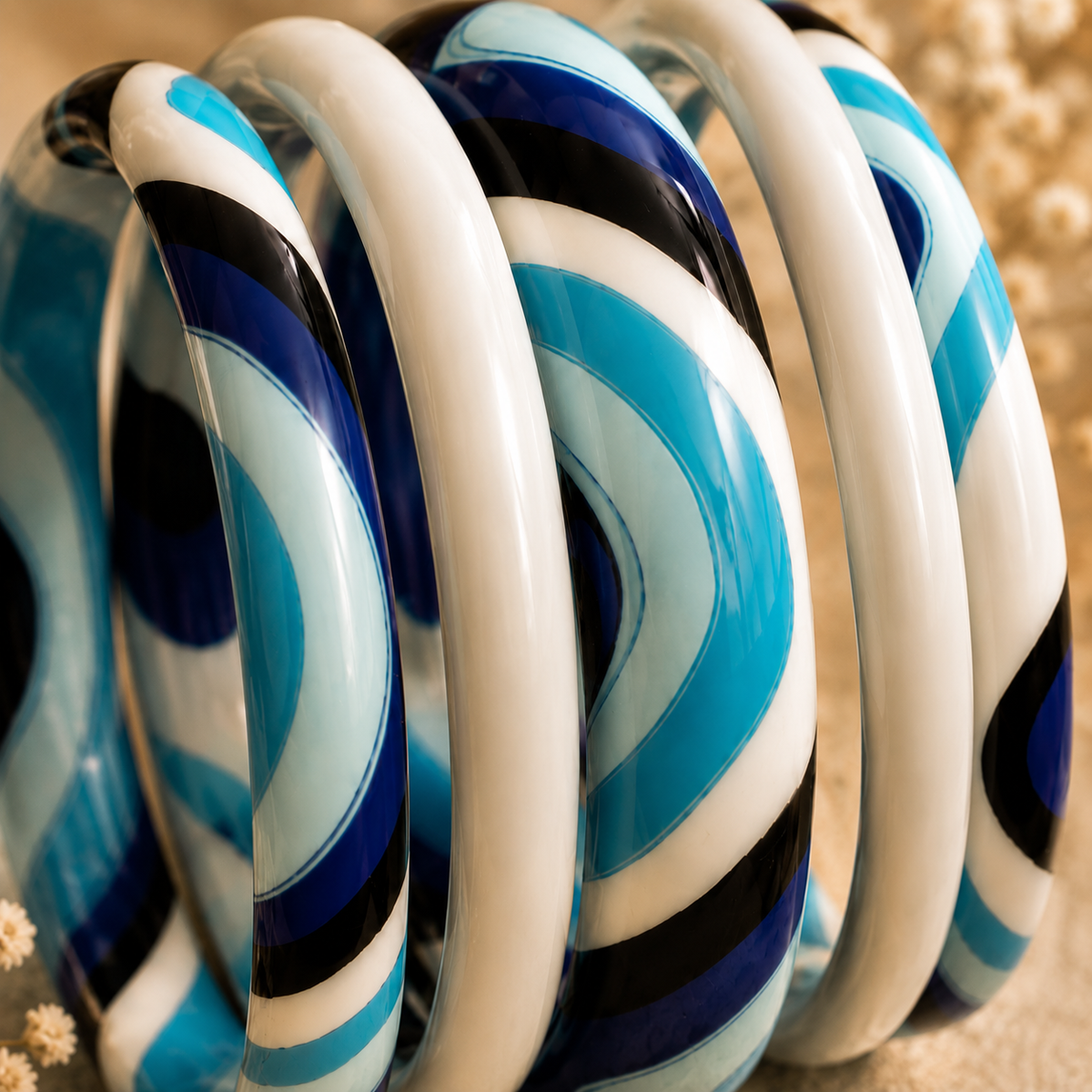 Nazar No More Evil Eye Lac Bangle Stack – Set of 5