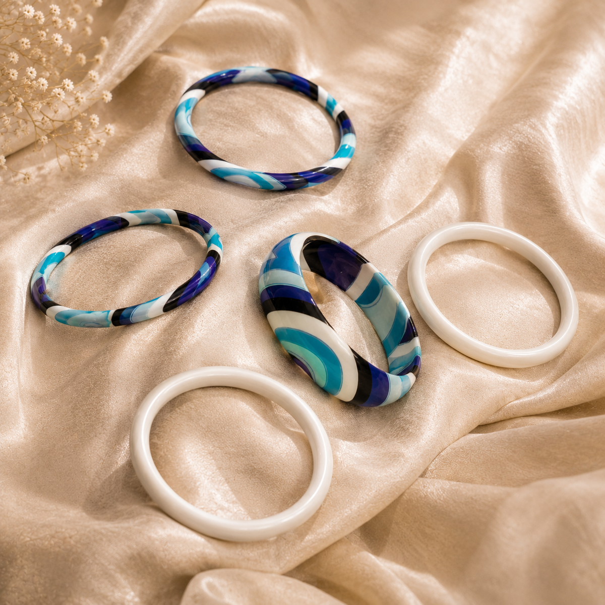 Nazar No More Evil Eye Lac Bangle Stack – Set of 5