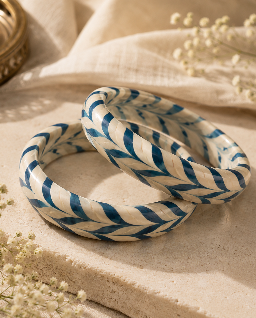 Azure Weave – Handmade Lac Bangle Set of 2