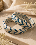 Azure Weave – Handmade Lac Bangle Set of 2