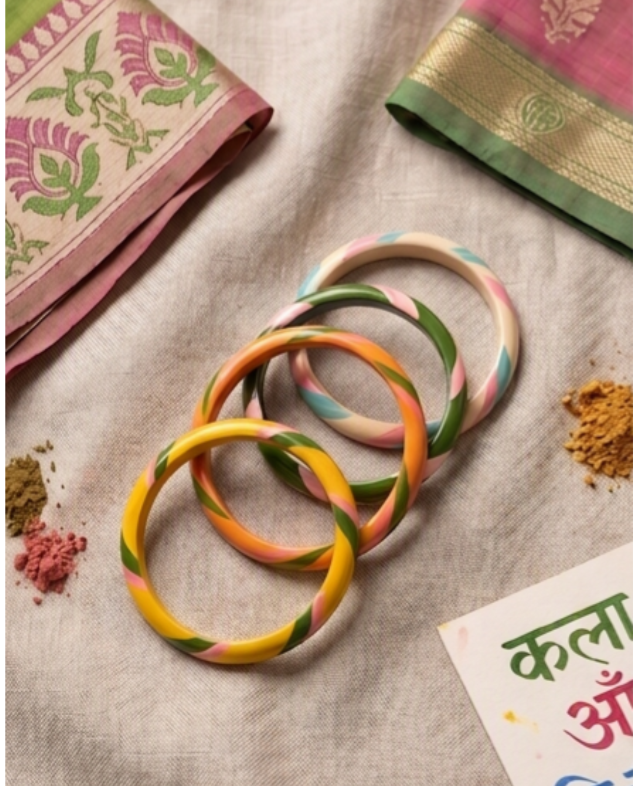 Carnival Twist Statement Lac Bangles (Pair)