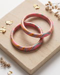 Blush Aurora Marbled Lac Bangles (Pair)