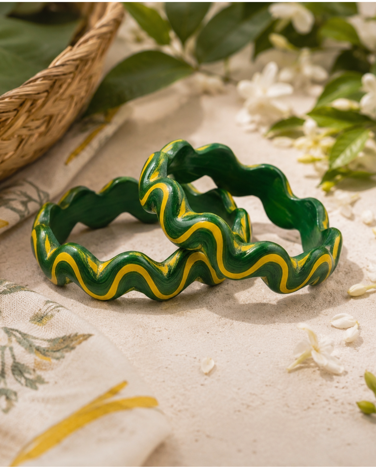 Mehfil Wave Statement Lac Bangles (Pair)