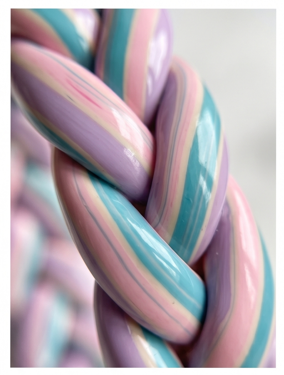 Cotton Candy Twist Braided Lac Bangles (Pair)