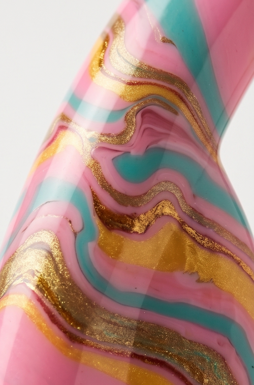 Blush Aurora Marbled Lac Bangles (Pair)