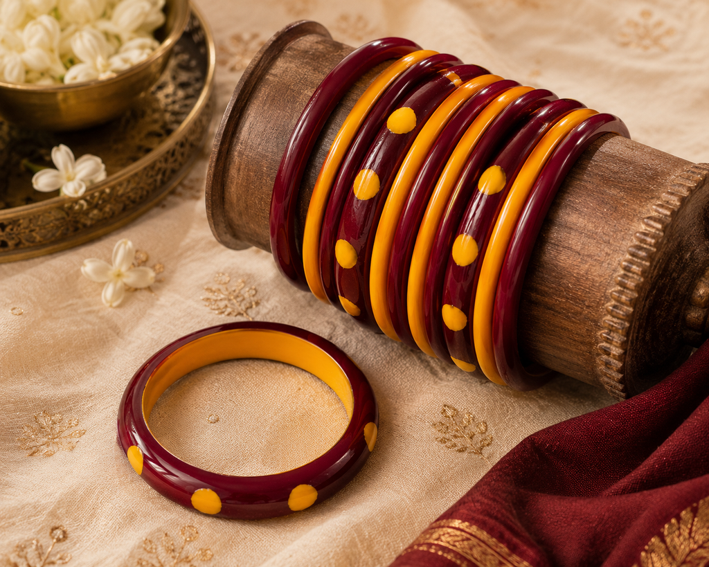 Rangrez Polka Lac Bangle Stack (Set of 14)